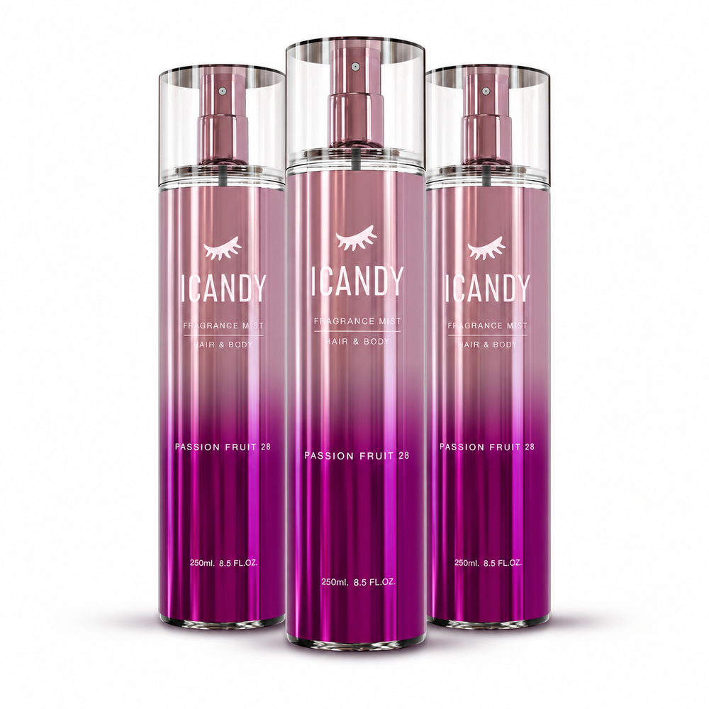 Kit 3 Body Splash Icandy Delicious Passion Fruit 28 Feminino 250ml